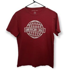 American Eagle Standard Fit Vintage Style Globe Tee sz S